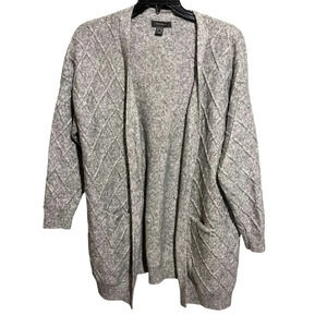 Primark Chunky Knitted Cardigan Grey Pockets Women’s Size XL